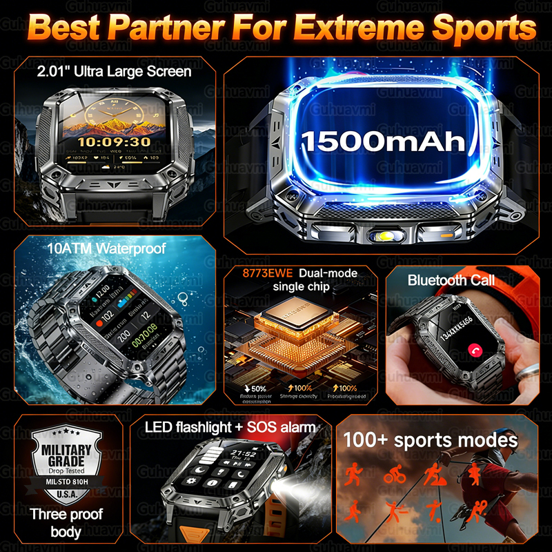New 1500mAh Military Outdoor S - Outdoor Sport Smart Watch review and price