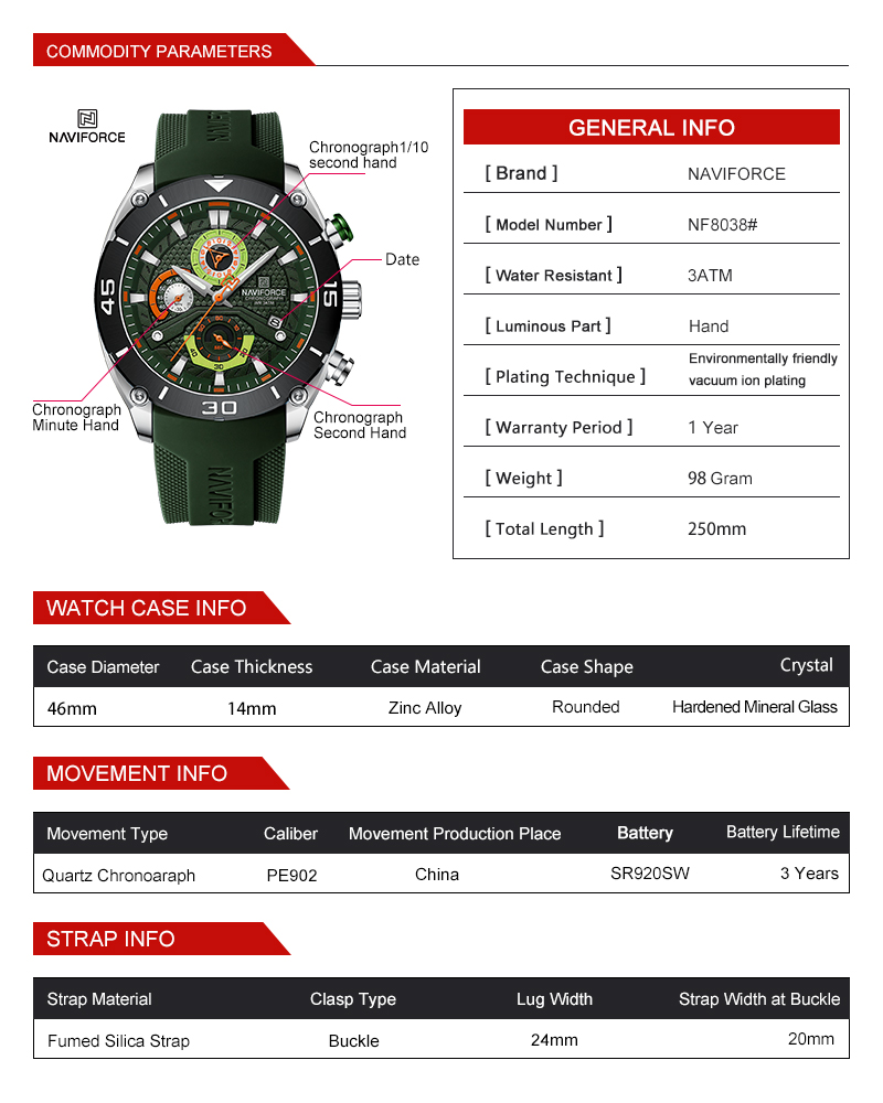 NAVIFORCE Men's Sports Chronog - Outdoor Sport Smart Watch review and price