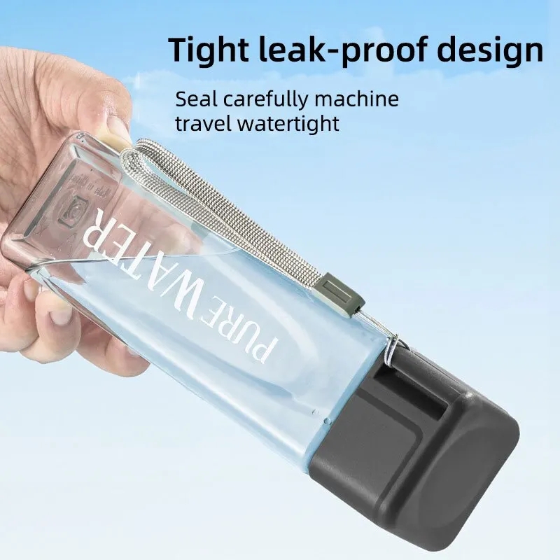 450ml,1pcs Clear Square Drinki - Outdoor Sport Glass Water Bottle review and price