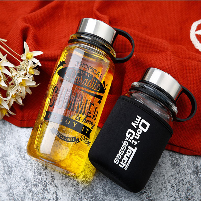 Portable 1000ml Glass Sports W - Outdoor Sport Glass Water Bottle review and price