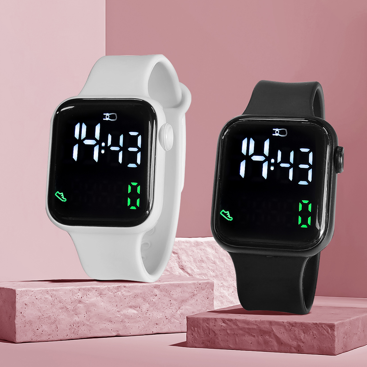 New 2PCS Student Minimalist Sm - Outdoor Sport Smart Watch review and price