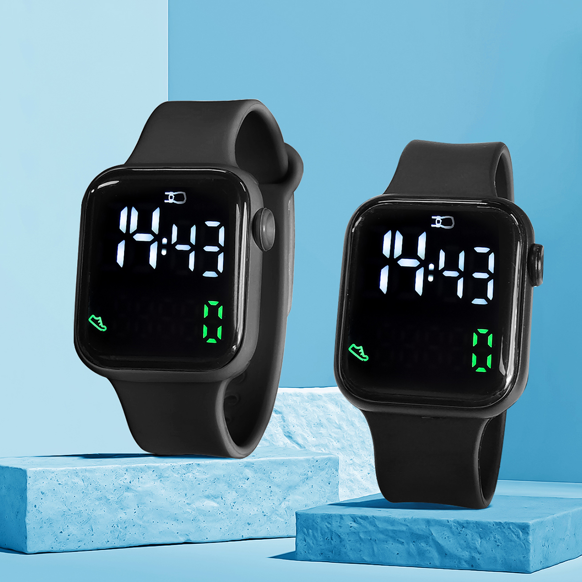 New 2PCS Student Minimalist Sm - Outdoor Sport Smart Watch review and price